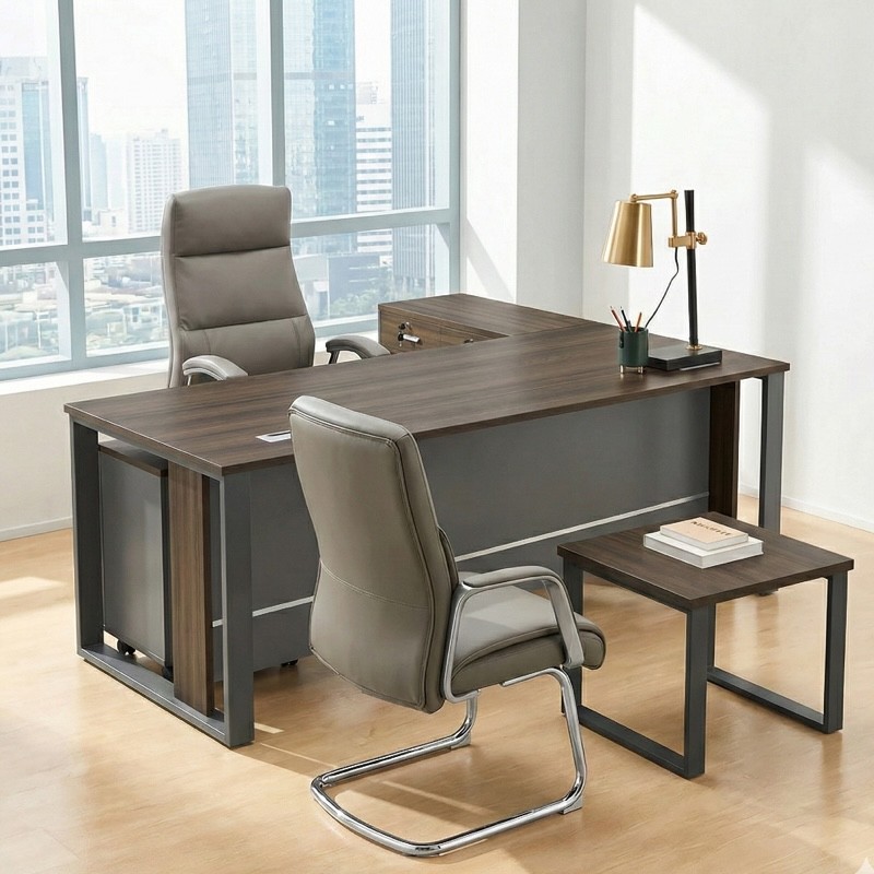 Model - MTL-180L - Office Table with Side Table  