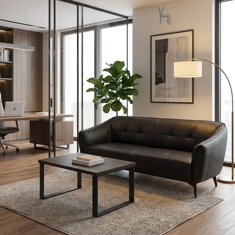 Model Aurora - 8136  - Sofa Color Black (PU Leather)