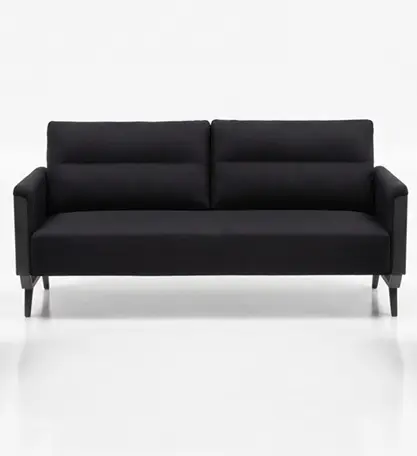 Model Capri - 2213 - Sofa - Color Black + Grey (PU Leather)