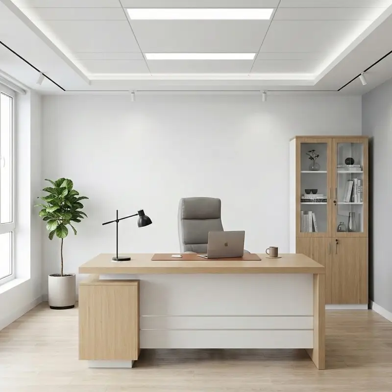 Model Apex-160-OAK - Office Table L Shape