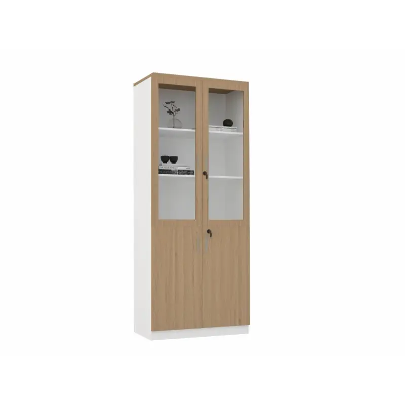 Model D305-OAK - Glass Door Cabinet